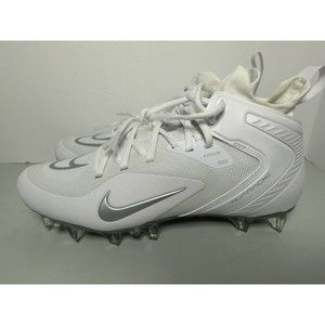Nike Alpha Huarache 8 Elite LAX Lacrosse White Silver Cleats CW4447-100 Size 9.5